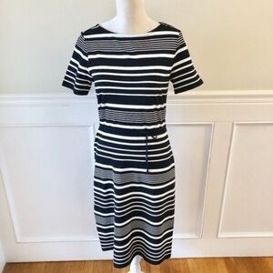 Sade New York Chenin Stripe Midi Dress Navy Dress 6